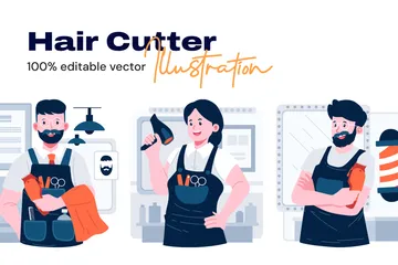 Hair Cutter Illustration Pack