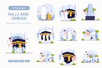 Hajj And Umrah Illustration Pack