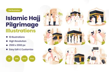 Pèlerinage du Hajj Pack d'Illustrations