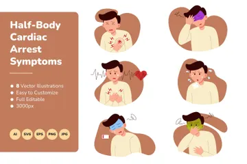 Half Body Cardiac Arrest Symptoms Illustration Pack