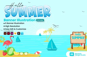 Hallo Sommer Illustration Pack