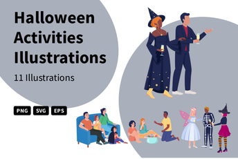 Halloween Activities Illustration Pack