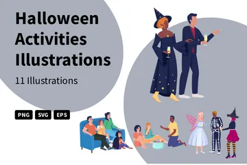 Halloween-Aktivitäten Illustrationspack