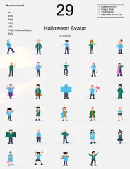 Halloween Avatar Illustration Pack