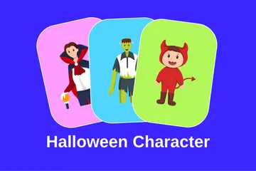 Halloween-Charakter Illustration Pack