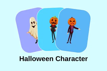 Halloween-Charakter Illustration Pack