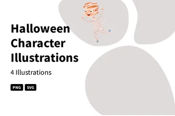 Halloween-Charakter Illustrationspack