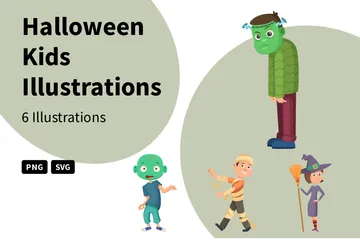 Enfants d'Halloween Pack d'Illustrations