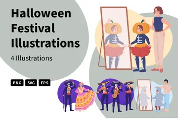 Halloween-Fest Illustrationspack