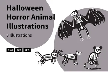 Halloween Horror Animal Illustration Pack