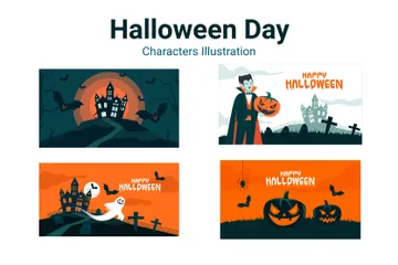 Le jour d'Halloween Pack d'Illustrations