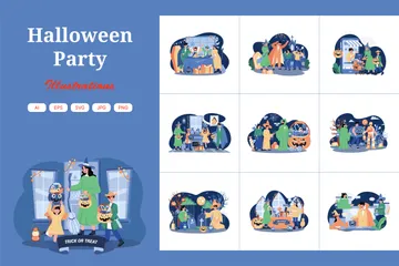 Halloween Party Illustration Pack