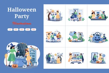 Halloween Party Illustrationspack