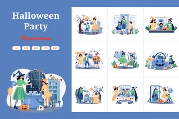 Halloween Party Illustration Pack