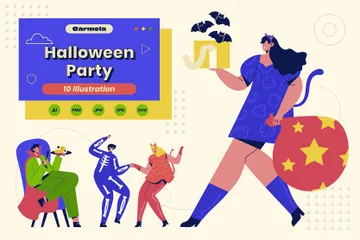 Halloween Party Illustration Pack