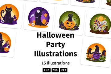 Halloween Party Illustration Pack