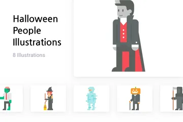 Halloween People Illustration Pack