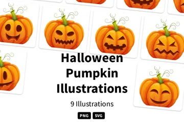 Halloween Pumpkin Illustration Pack