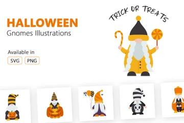 Halloween Zwerge Illustrationspack