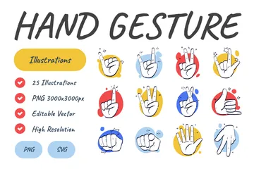 Hand Gesture Illustration Pack