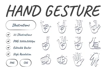 Hand Gesture Illustration Pack