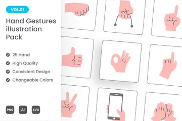 Hand Gesture Illustration Pack