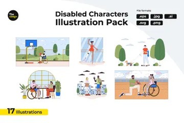 Les handicaps au quotidien Illustration Pack