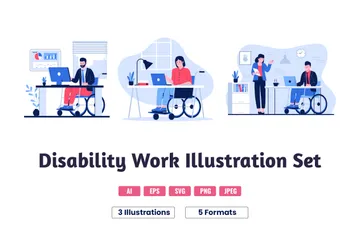 Travail Handicap Pack d'Illustrations