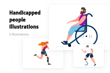 Handicapped People Illustration Pack