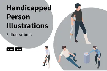 Handicapped Person Illustration Pack