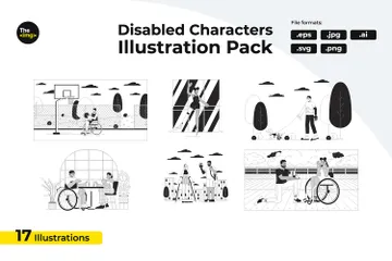 Les handicaps dans la vie quotidienne Pack d'Illustrations