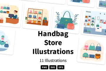 Handtaschengeschäft Illustrationspack