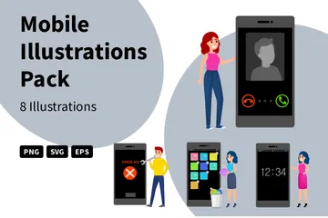 Handy, Mobiltelefon Illustrationspack