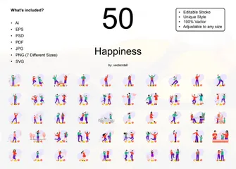 Happiness Illustration Pack