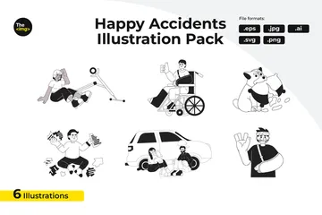 Happy Accidents In Daily Life Illustration Pack
