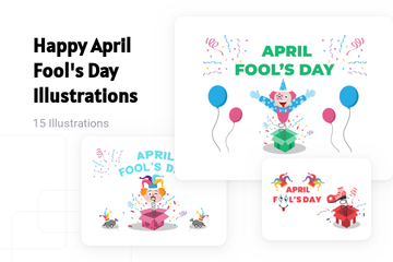 Happy April Fool's Day Illustration Pack