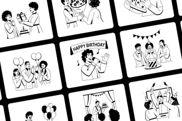 Happy Birthday Illustration Pack