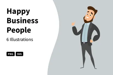 Happy Business People Illustration Pack