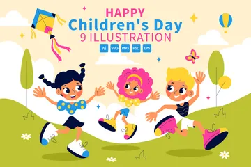 Happy Children's Day Illustration Pack