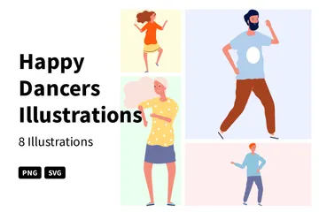 Happy Dancers Illustration Pack