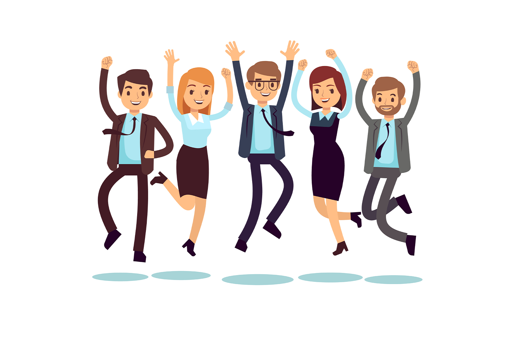 Happy Employees Illustration Pack - 5 Free Download People ...