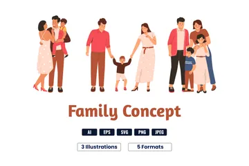 Happy Family Illustration Pack