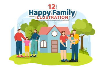 Happy Family Illustration Pack