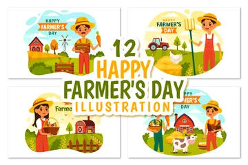Happy Farmer's Day Illustration Pack