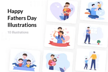 Happy Fathers Day Illustration Pack