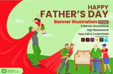 Happy Father's Day 2 Illustration Pack