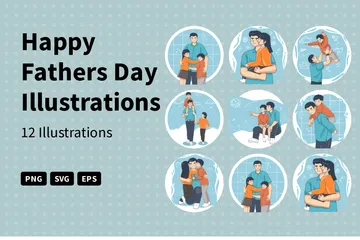 Happy Fathers Day Illustration Pack