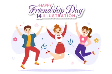 Happy Friendship Day Illustration Pack