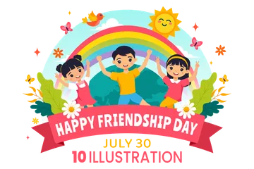 Happy Friendship Day Illustration Pack
