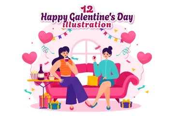 Happy Galentine's Day Illustration Pack